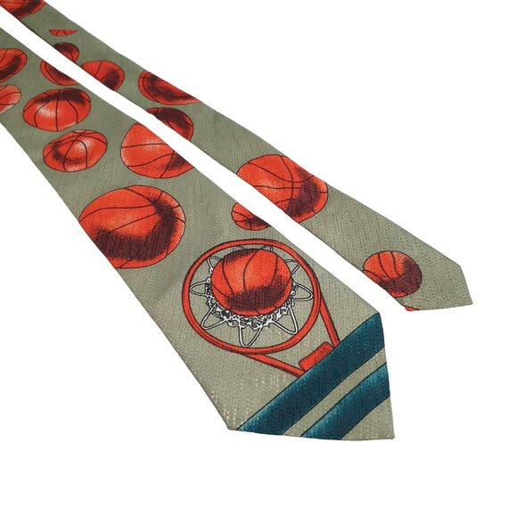 FloRence Men Basketball Themed Necktie School Coach Sport Collectable Teacher - Picture 2 of 5
